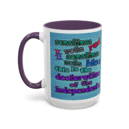 declaration of the independents - Accent Mug (faded blue)