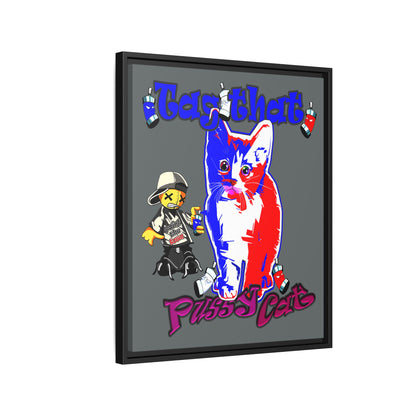 tag that - framed canvas art (dark grey)