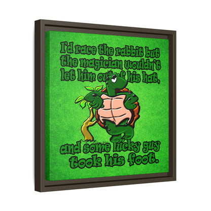 turtle race - framed canvas art (green turf)