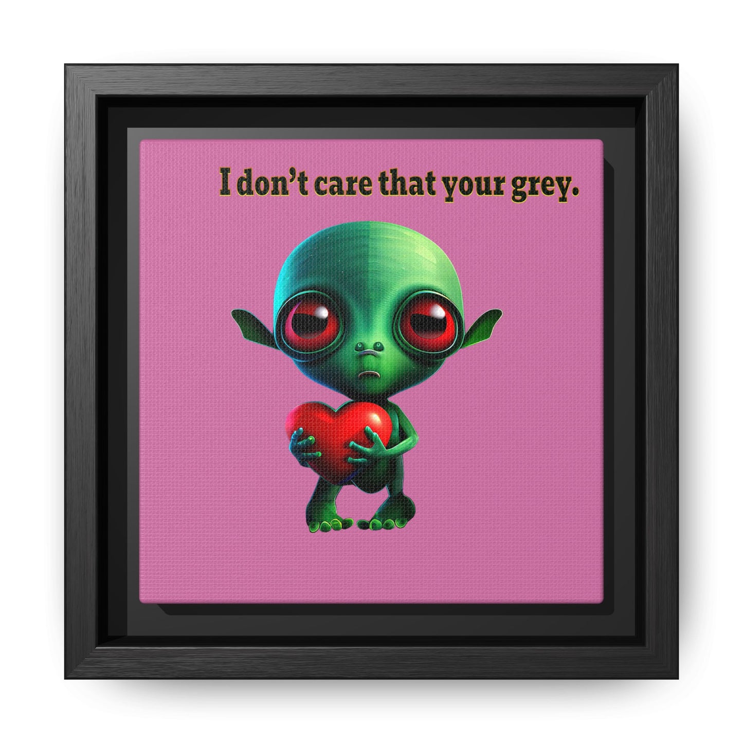 I don't care that your grey - framed canvas art (light pink)