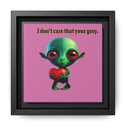 I don't care that your grey - framed canvas art (light pink)