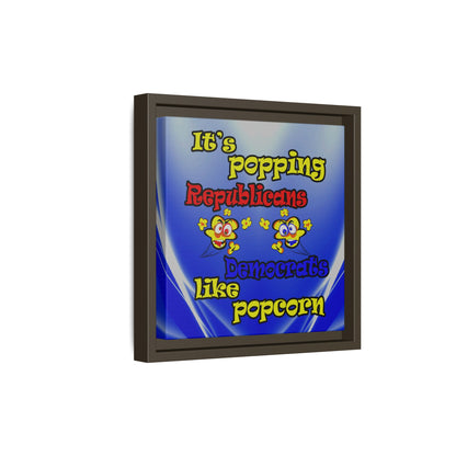 popping like popcorn - framed canvas art (blue-white wave)