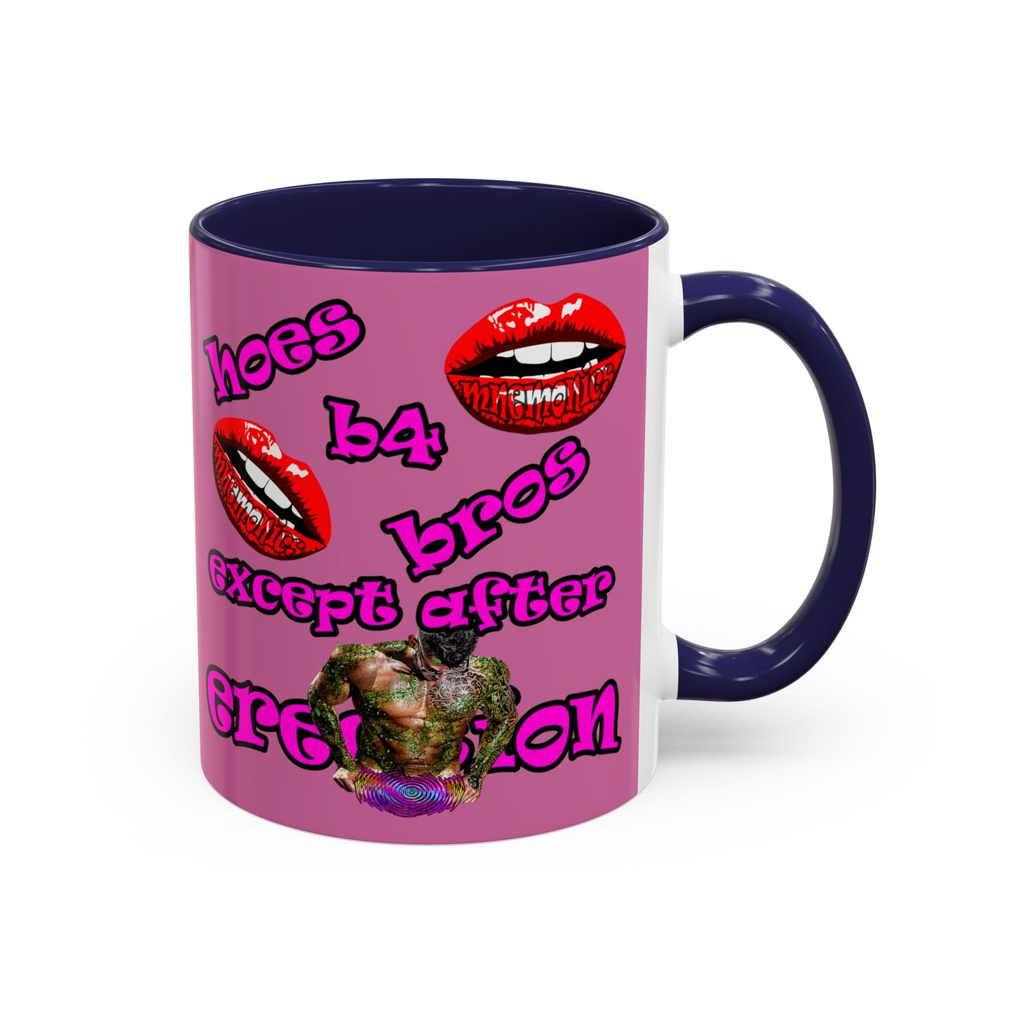hoes b4 bros - Accent Mug (light pink)