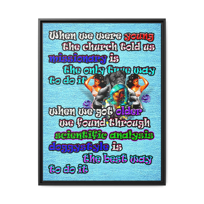 doggystyle - framed canvas art (faded blue)