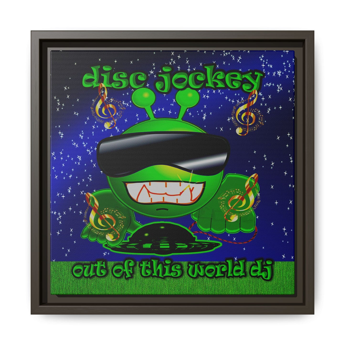 disc jockey - framed canvas art ('snoops' background)
