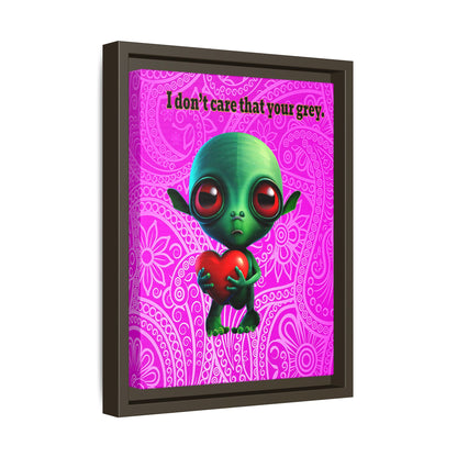 I don't care that your grey - framed canvas art (pink swirl)