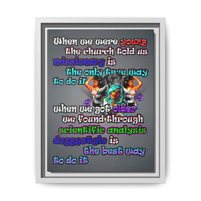 doggystyle - framed canvas art (grey-light grey)
