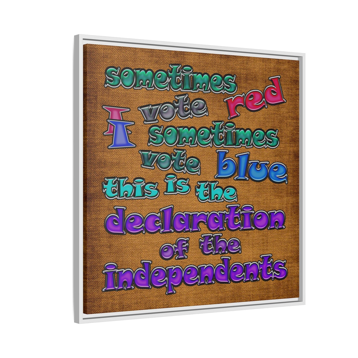 declaration of the independents - framed canvas art (brown papyrus)
