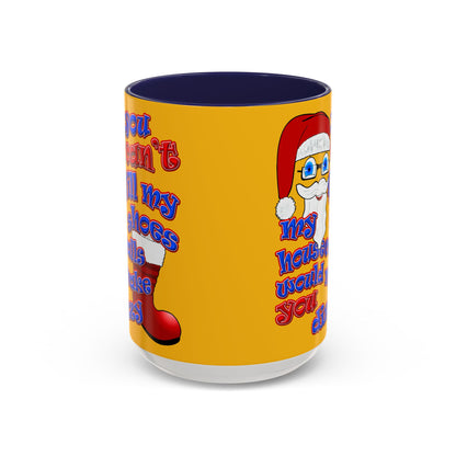 santa's shoes - Accent Mug (yellow)