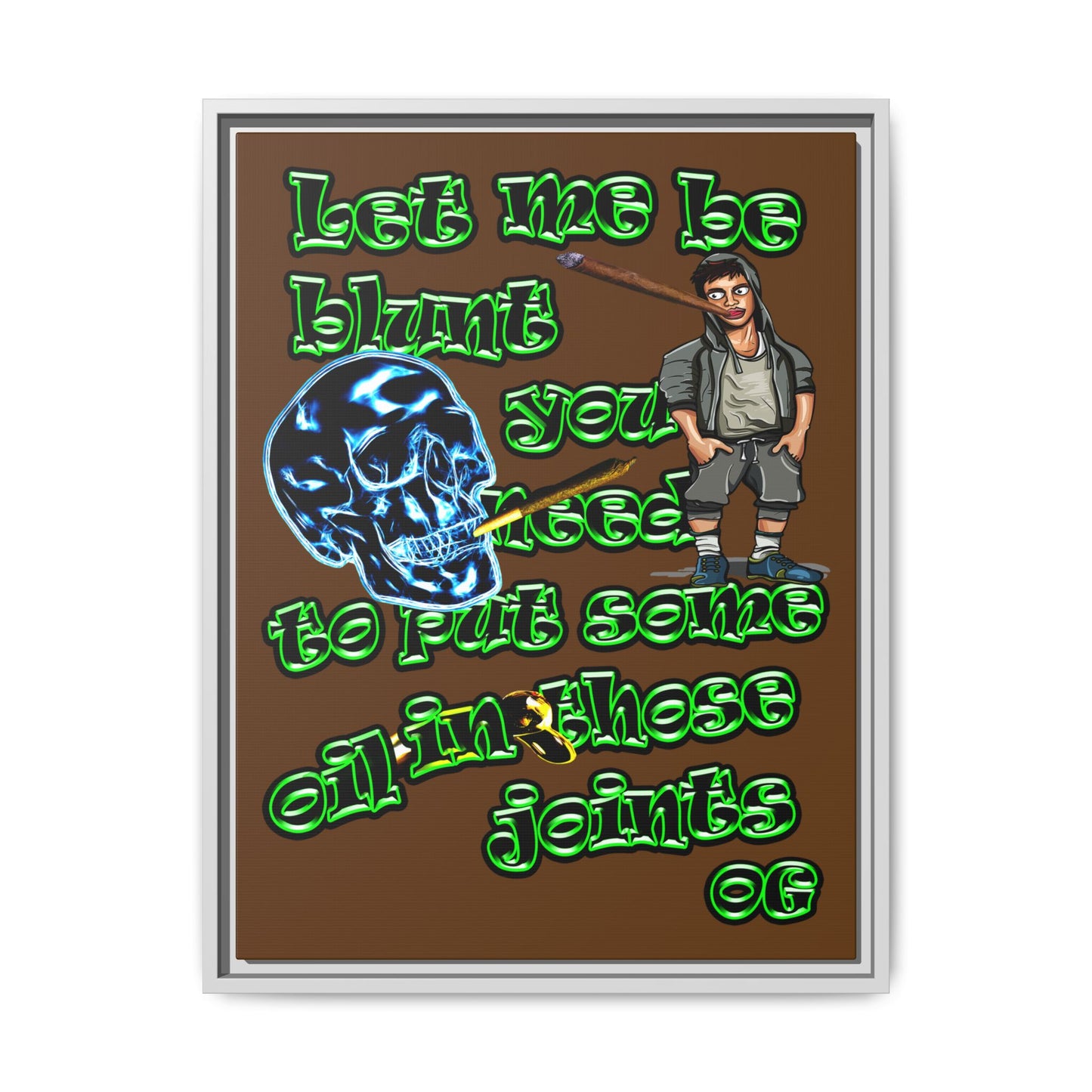 og - framed canvas art (brown)
