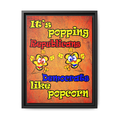 popping like popcorn - framed canvas art (burnt orange)