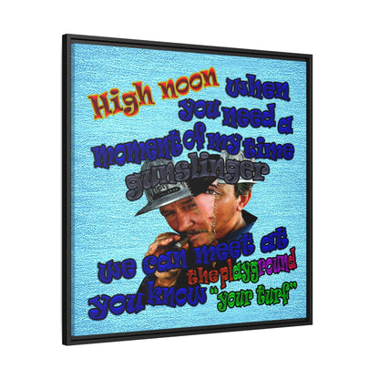 high noon - framed canvas art (faded blue)