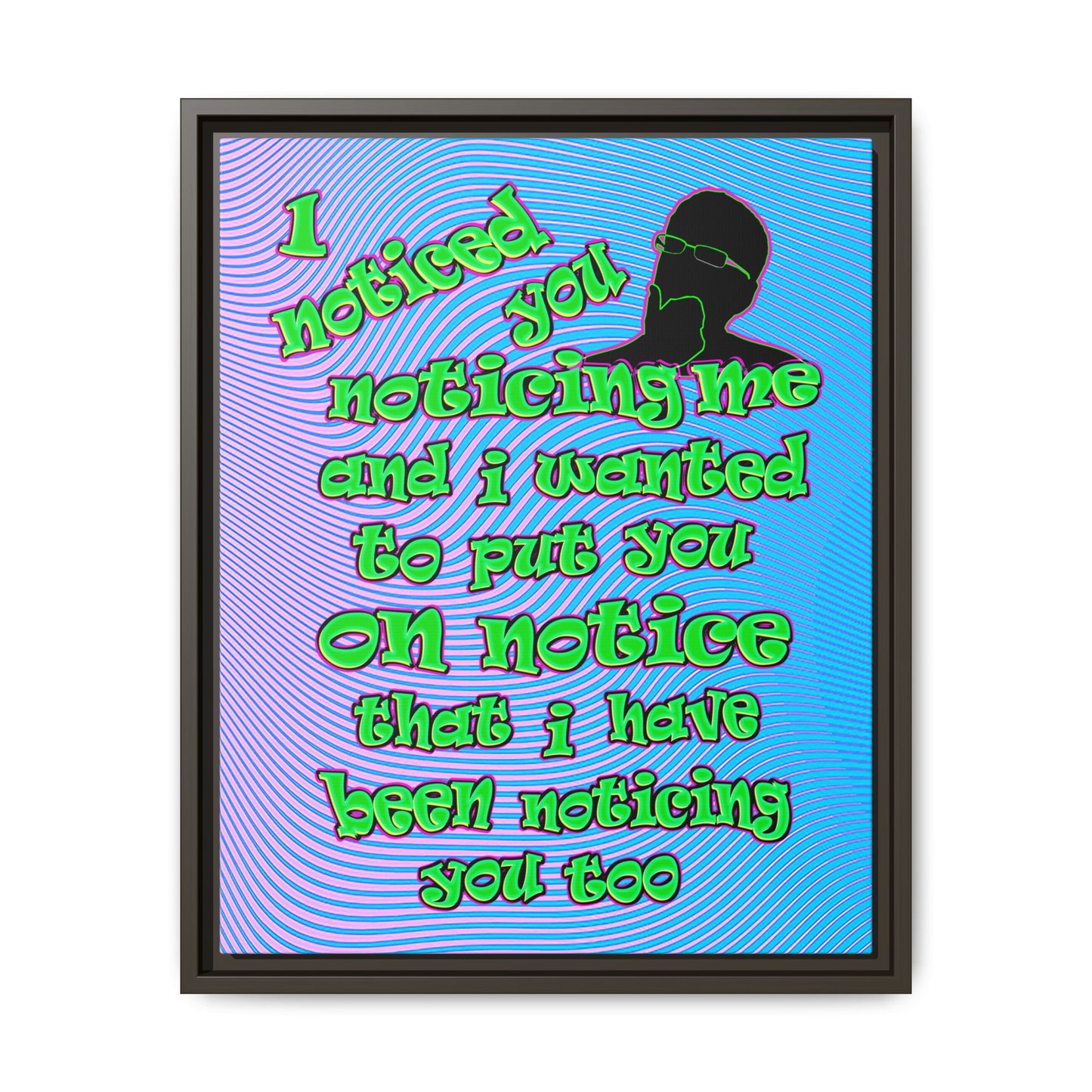 noticed you noticing - framed canvas art (light blue-purple wave)