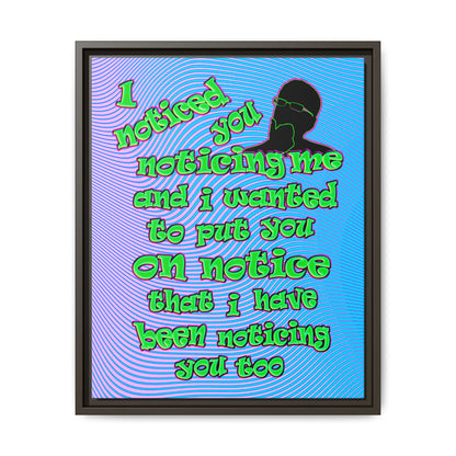 noticed you noticing - framed canvas art (light blue-purple wave)