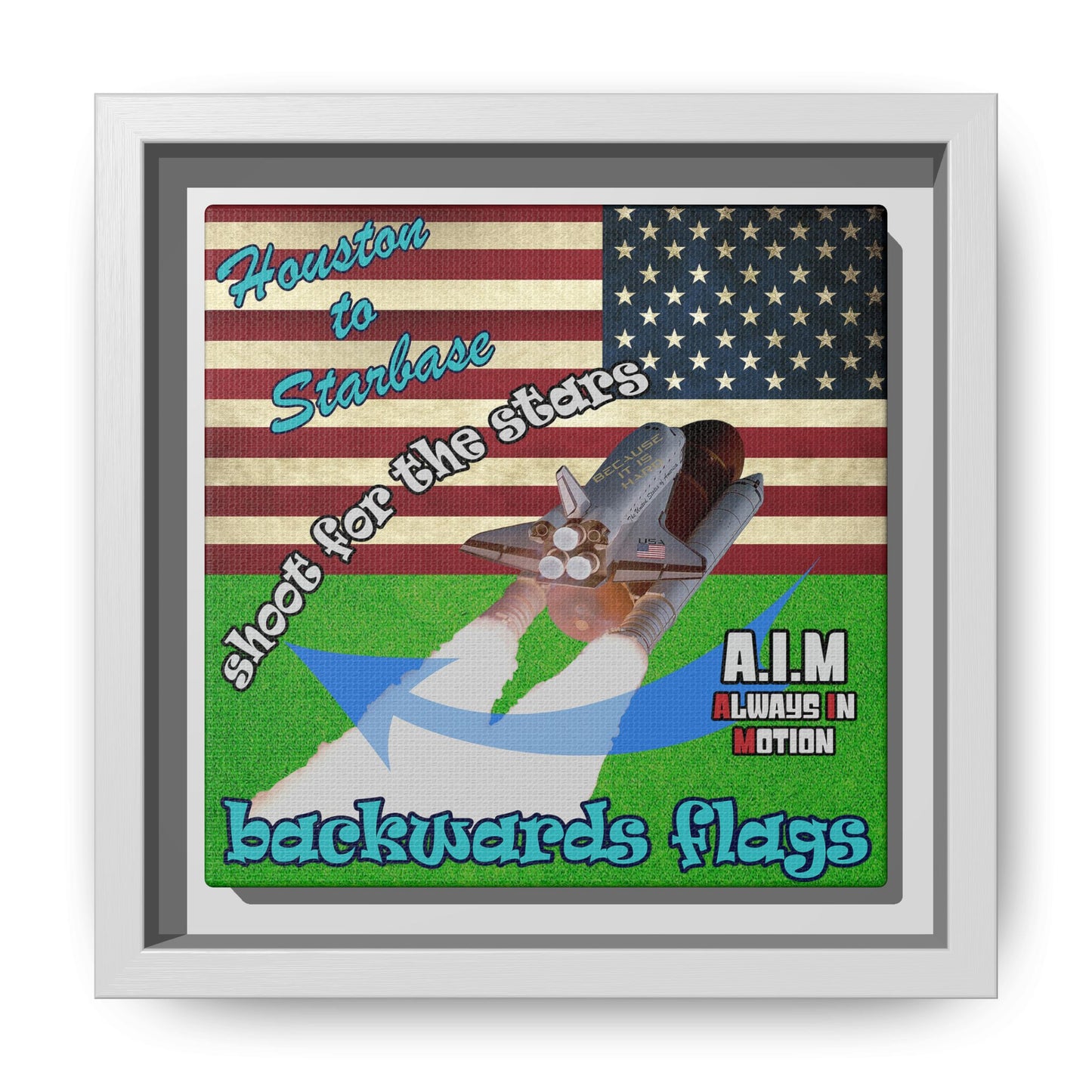 shoot for the stars - framed canvas art (green turf)