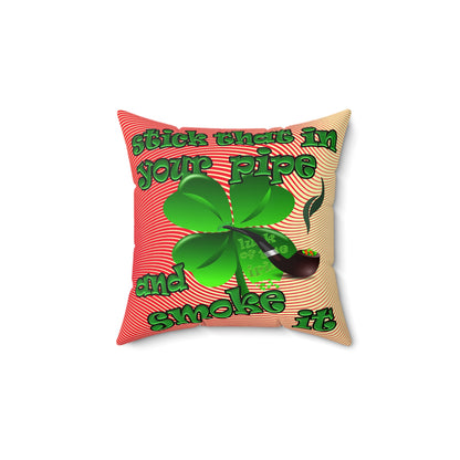 celtics logo - Spun Polyester Square Pillow - (yellow-orange wave)