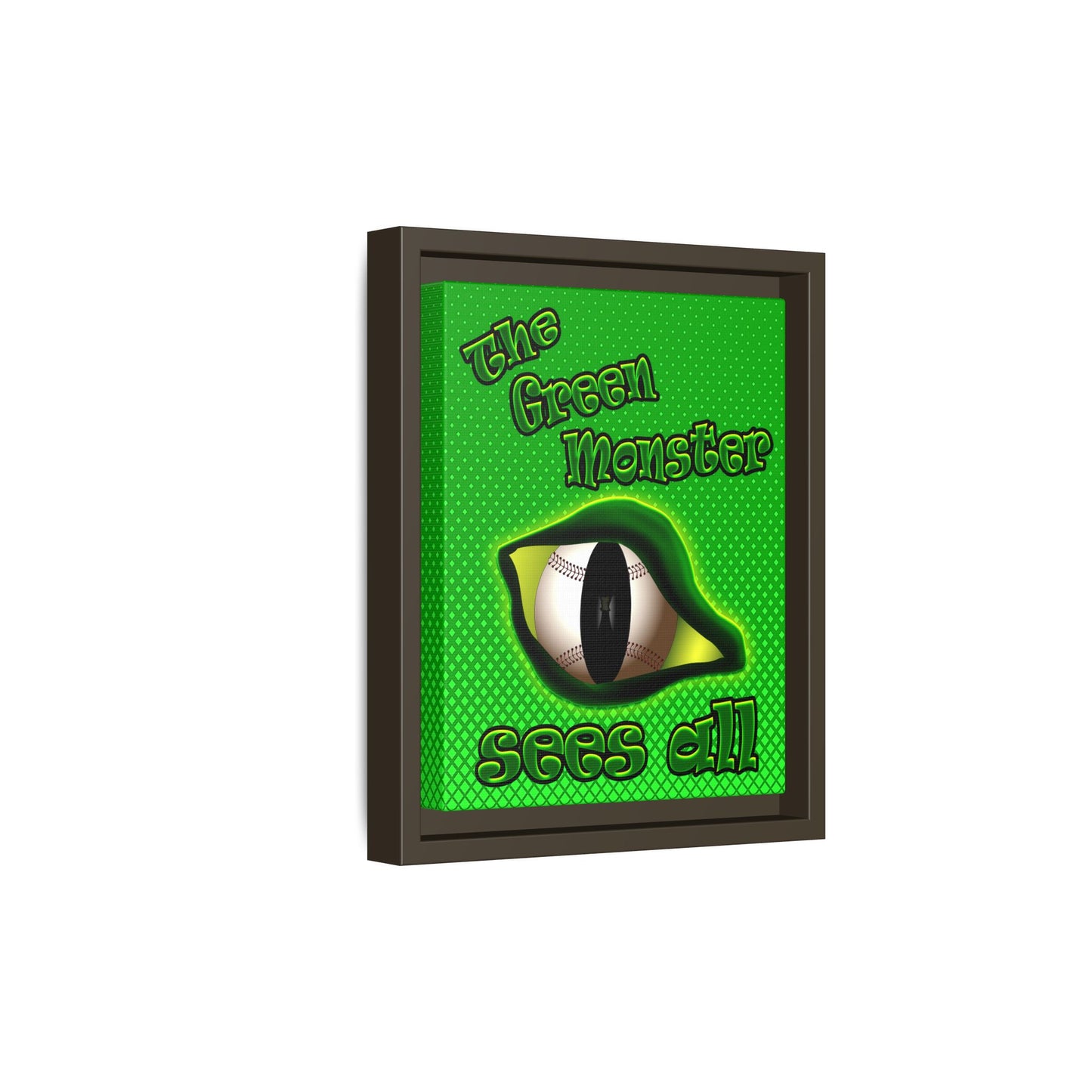 green monster - framed canvas art (logo green)