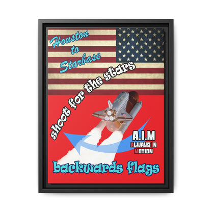 shoot for the stars - framed canvas art (red)