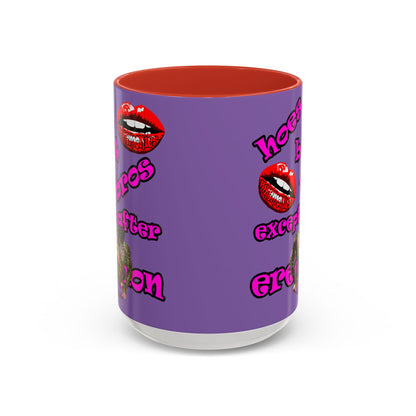 hoes b4 bros - Accent Mug (light purple)