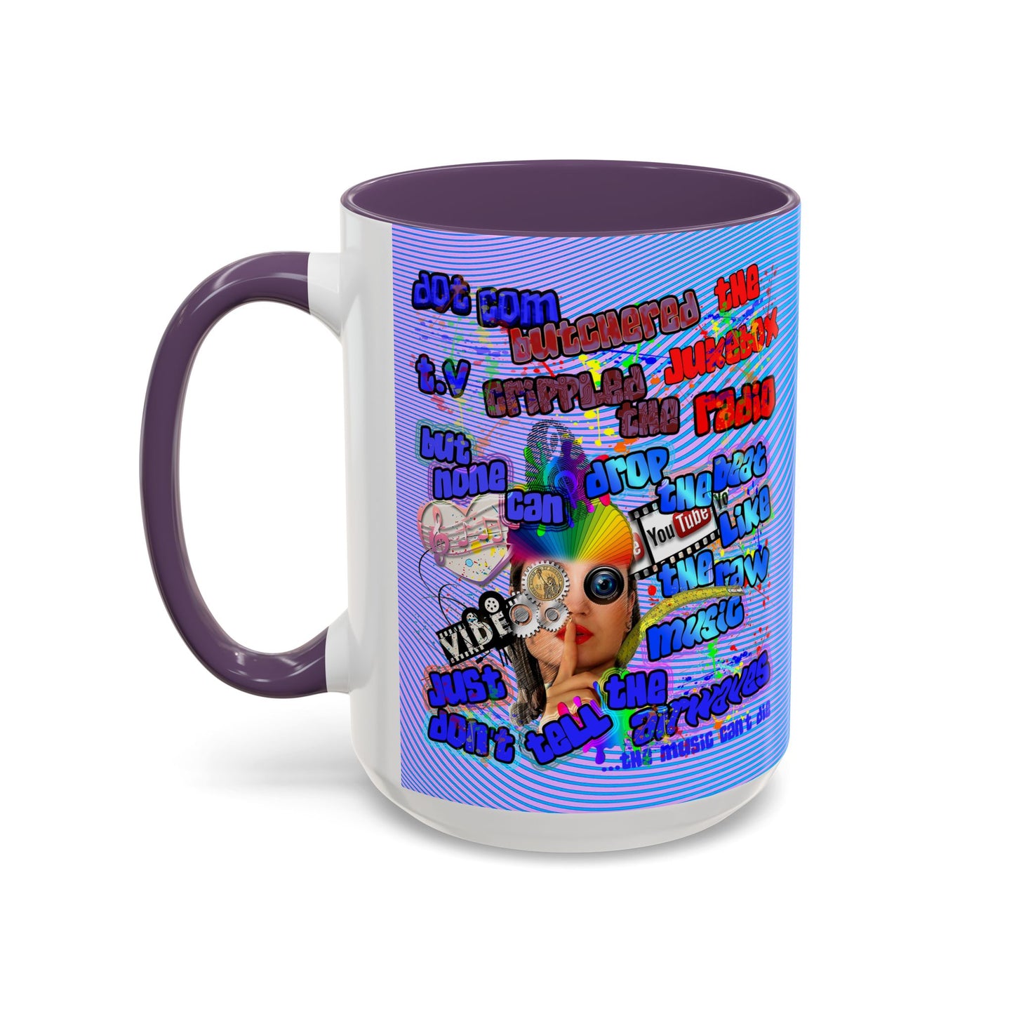 drop the beat - Accent Mug (light blue-purple wave)