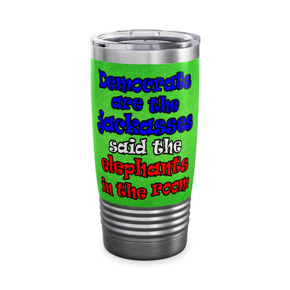 donkeys and elephants - Ringneck Tumbler, 20oz (green turf)