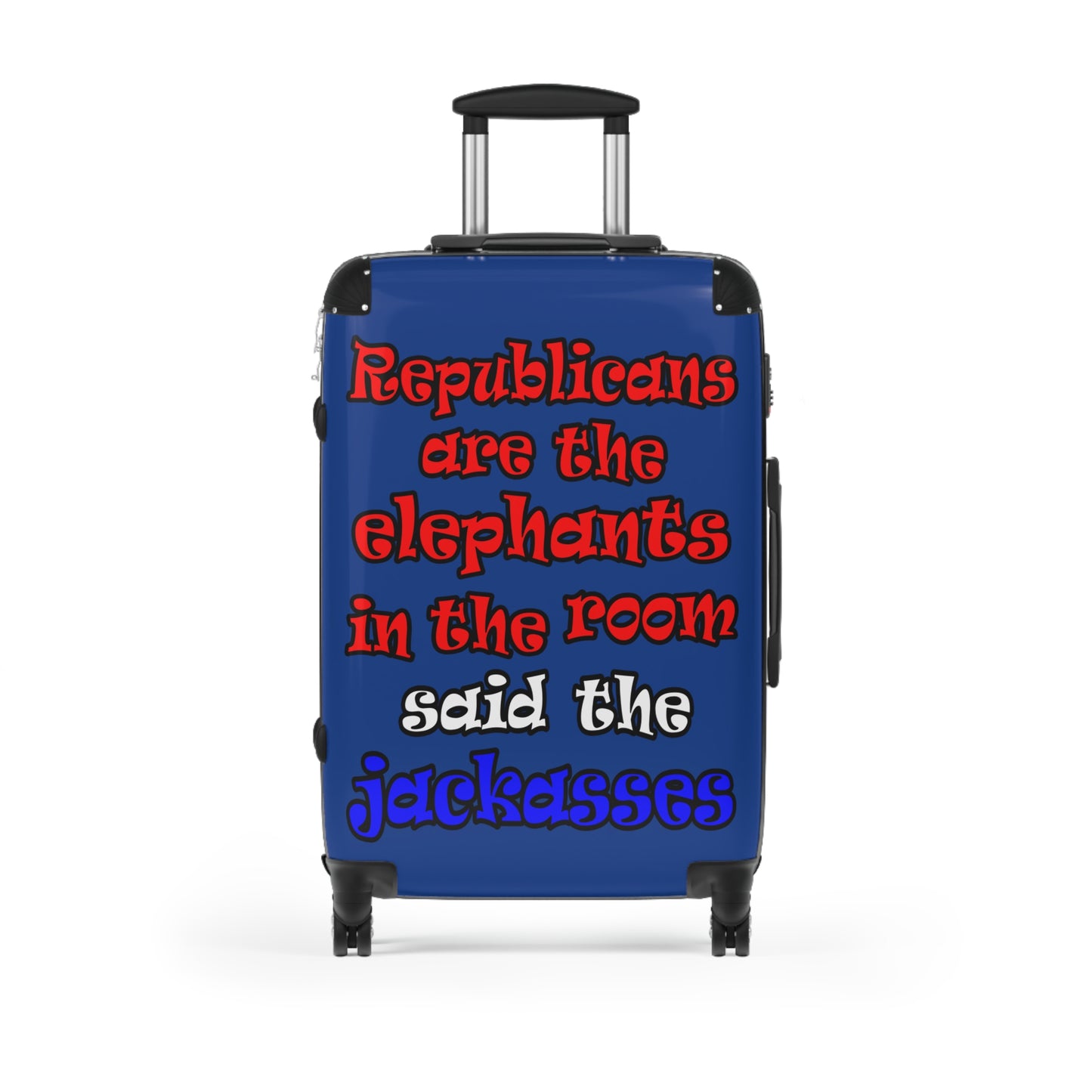 donkeys and elephants - Suitcase (dark blue)