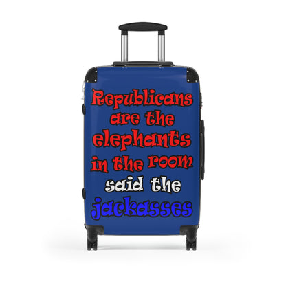 donkeys and elephants - Suitcase (dark blue)