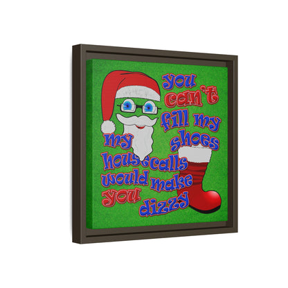 santa's shoes - framed canvas art (green turf)