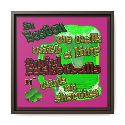 celtics logo - framed canvas art (pink)