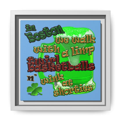celtics logo - framed canvas art (light blue)