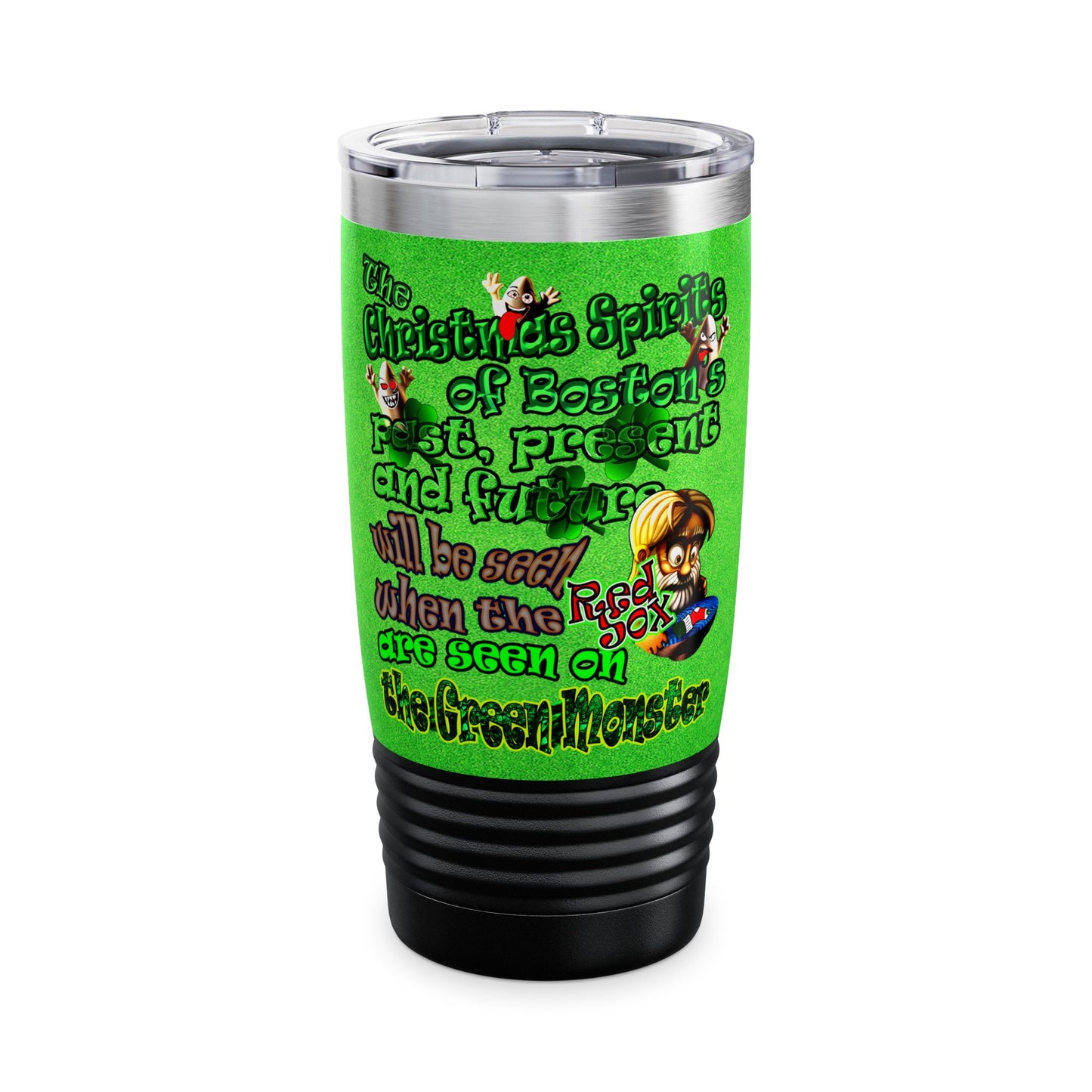 christmas spirits of boston - Ringneck Tumbler, 20oz (green turf)