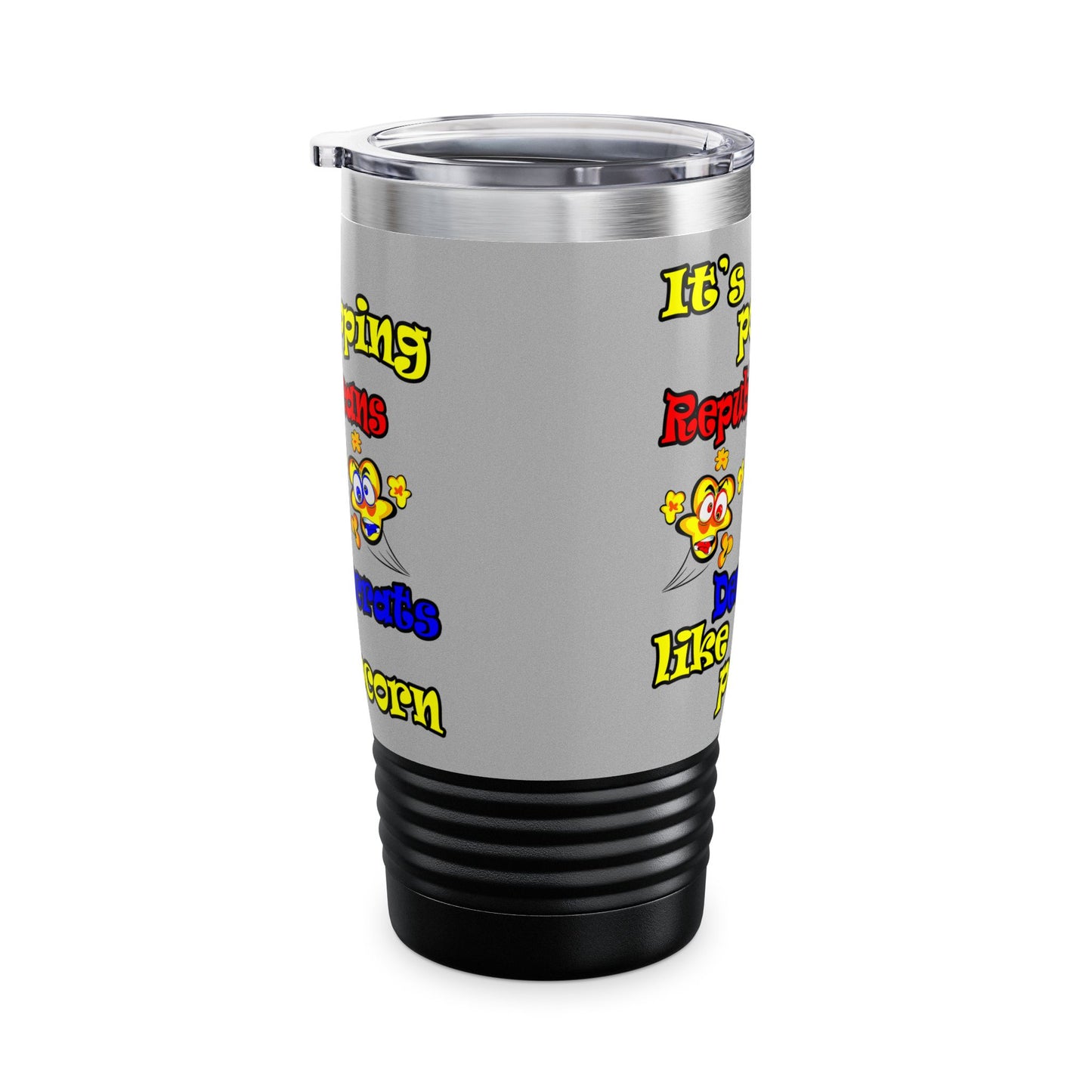 popping like popcorn - Ringneck Tumbler, 20oz (light grey)