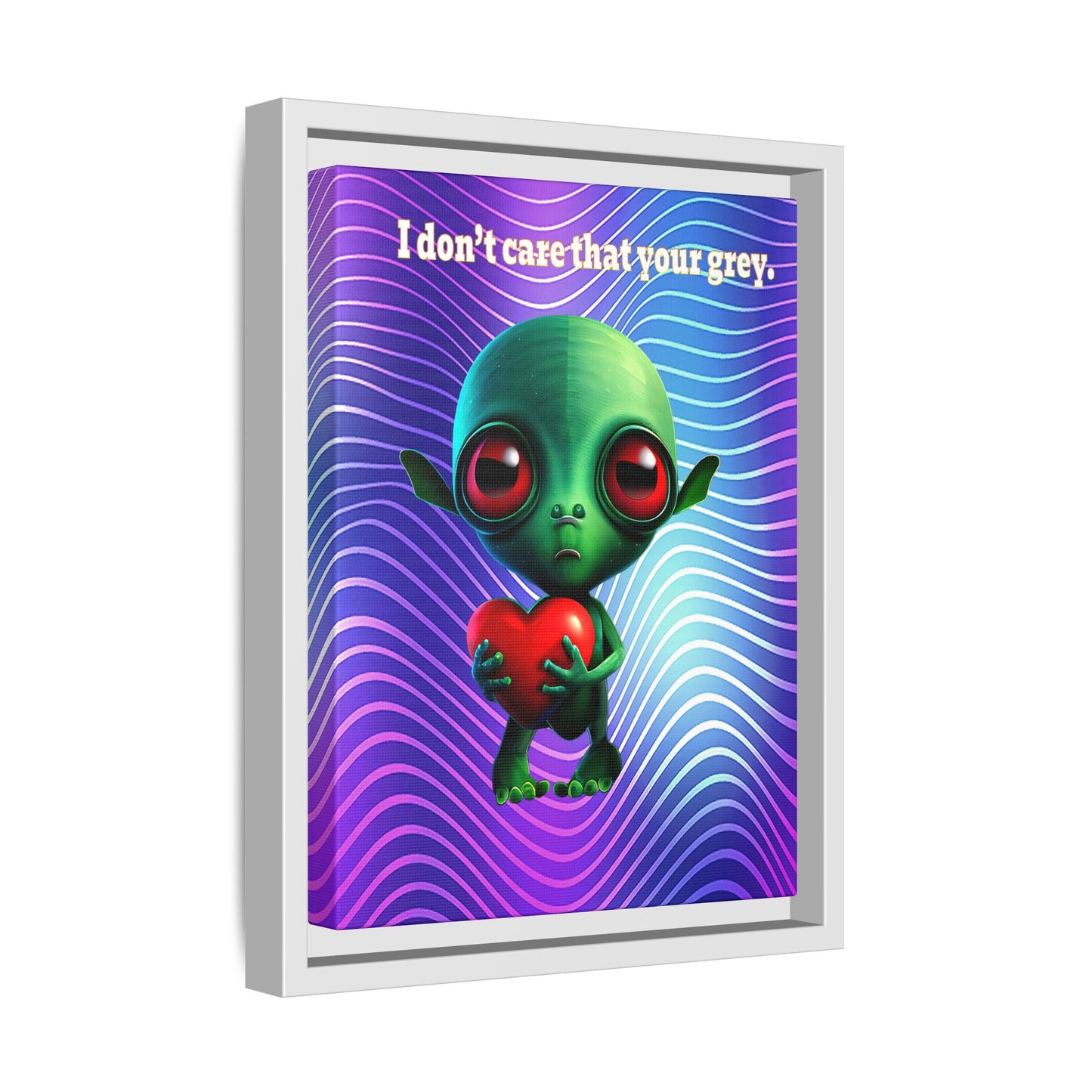 I don't care that your grey - framed canvas art (purple wave)