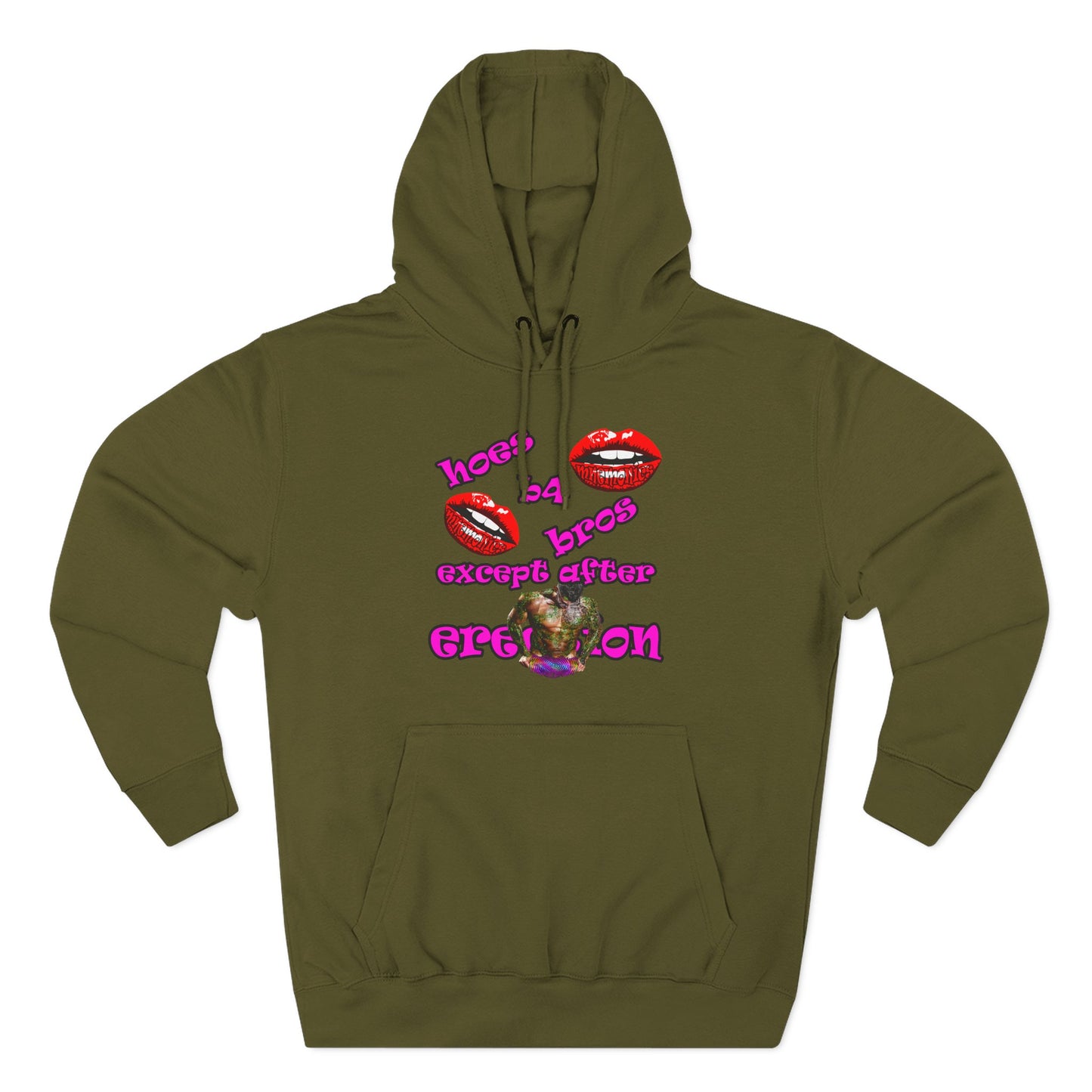 hoes b4 bros - Three-Panel Fleece Hoodie
