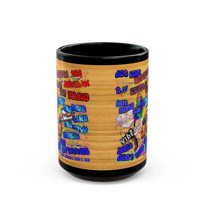 drop the beat - Black Mug (butterscotch wood finish)