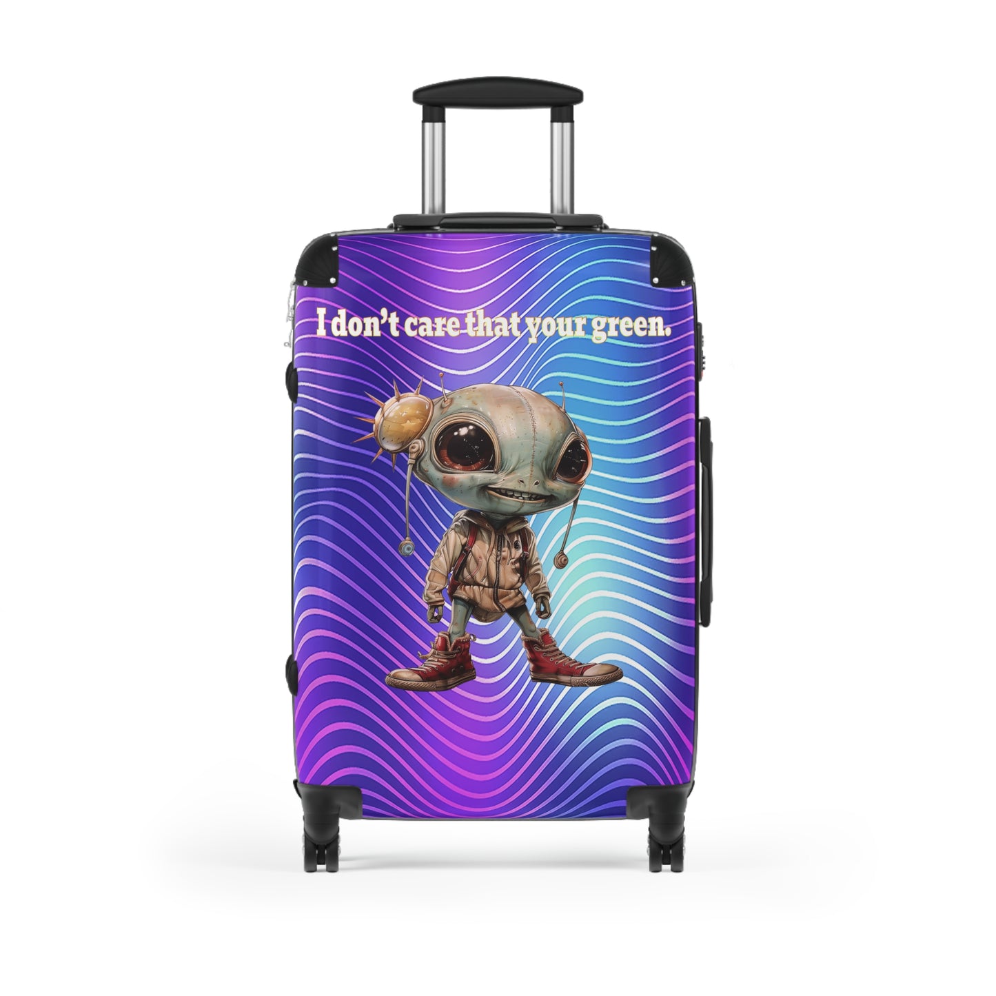 I don't care that your green - Suitcase (purple wave)