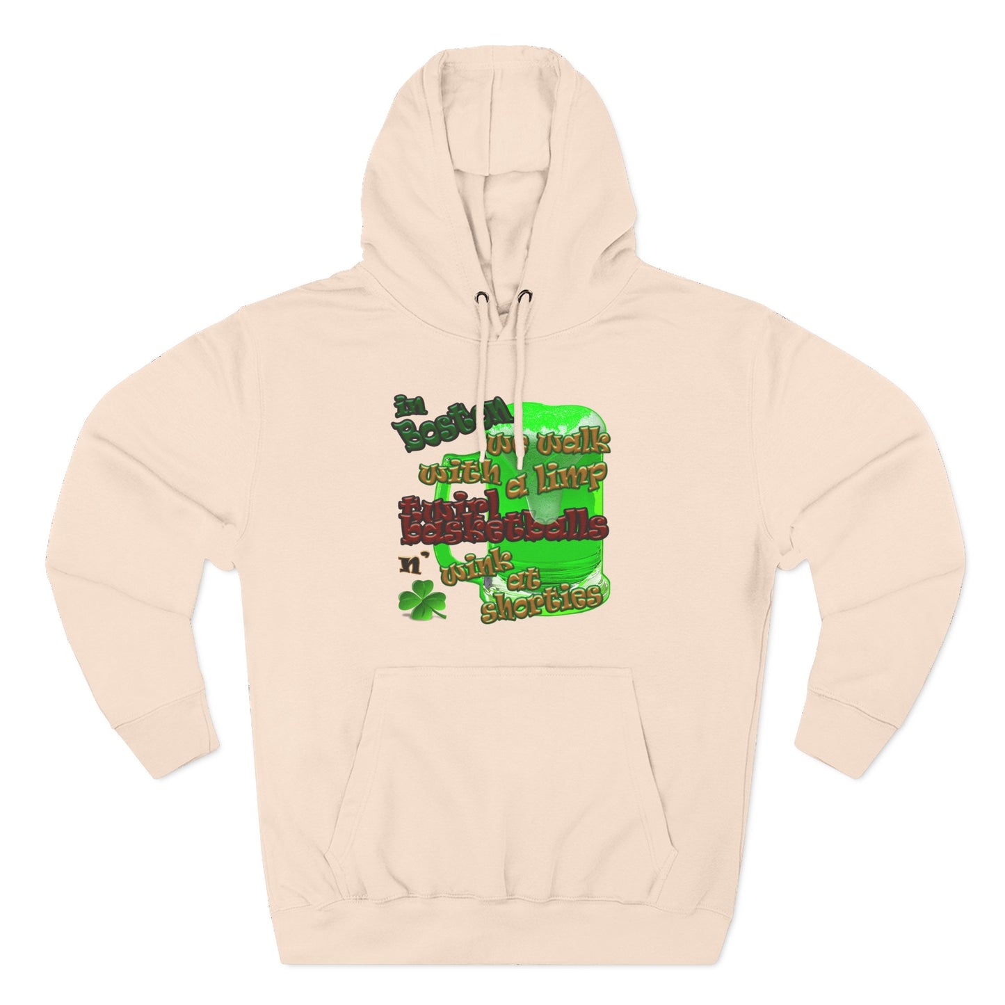 celtics logo - Three-Panel Fleece Hoodie