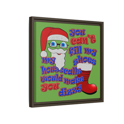 santa's shoes - framed canvas art (green)