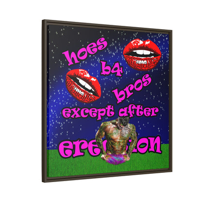 hoes b4 bros - framed canvas art ('snoops' background)