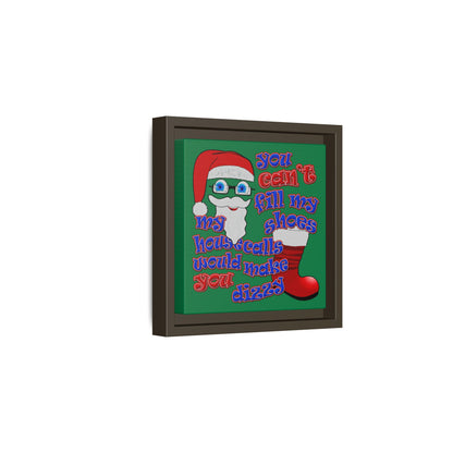 santa's shoes - framed canvas art (dark green)