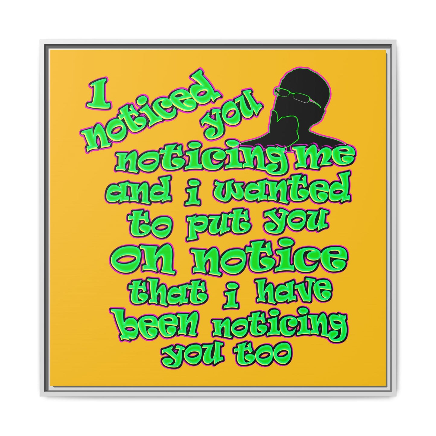 noticed you noticing - framed canvas art (yellow)