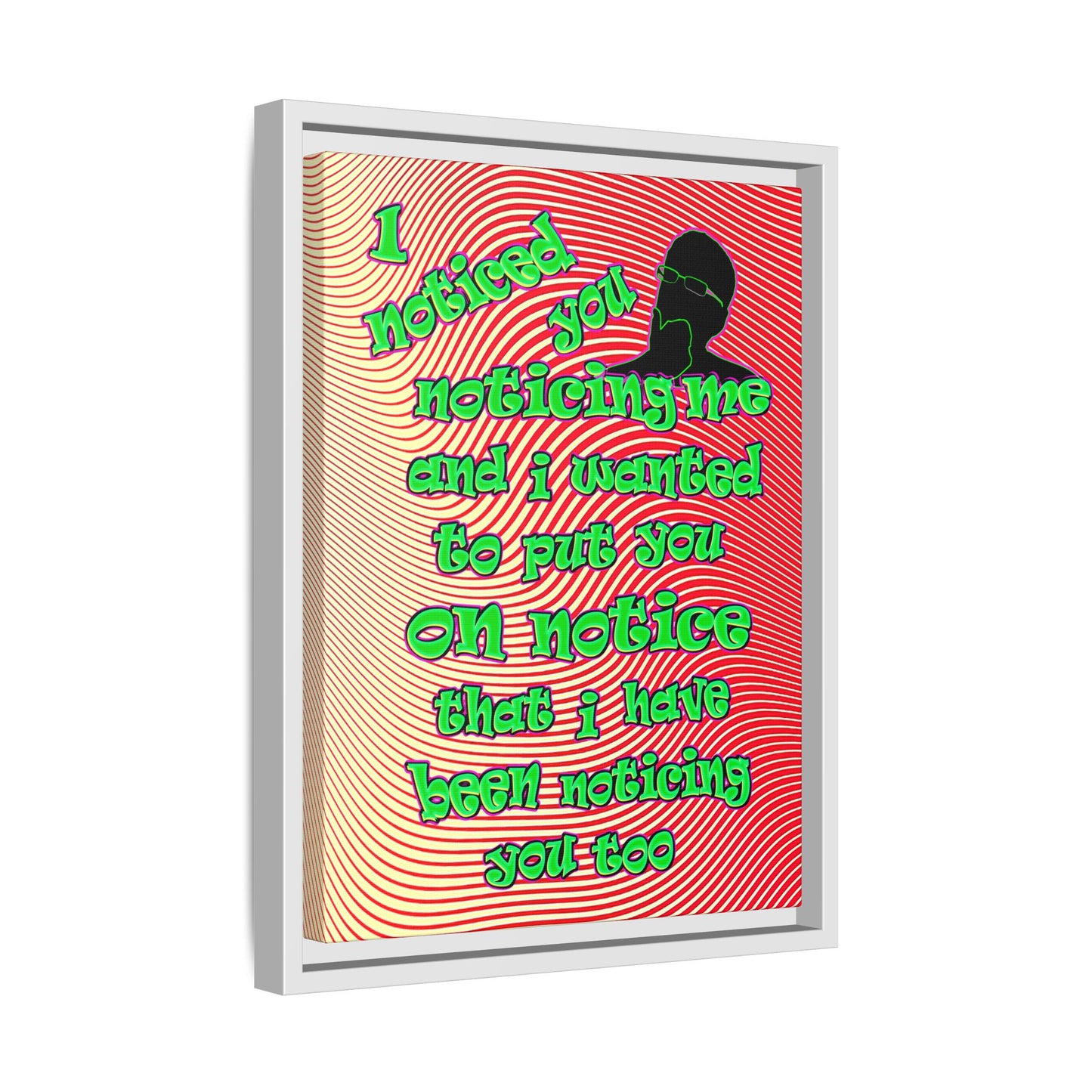 noticed you noticing - framed canvas art (yellow-orange wave)