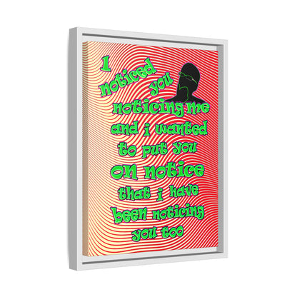 noticed you noticing - framed canvas art (yellow-orange wave)