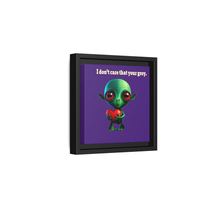 I don't care that your grey - framed canvas art (purple)