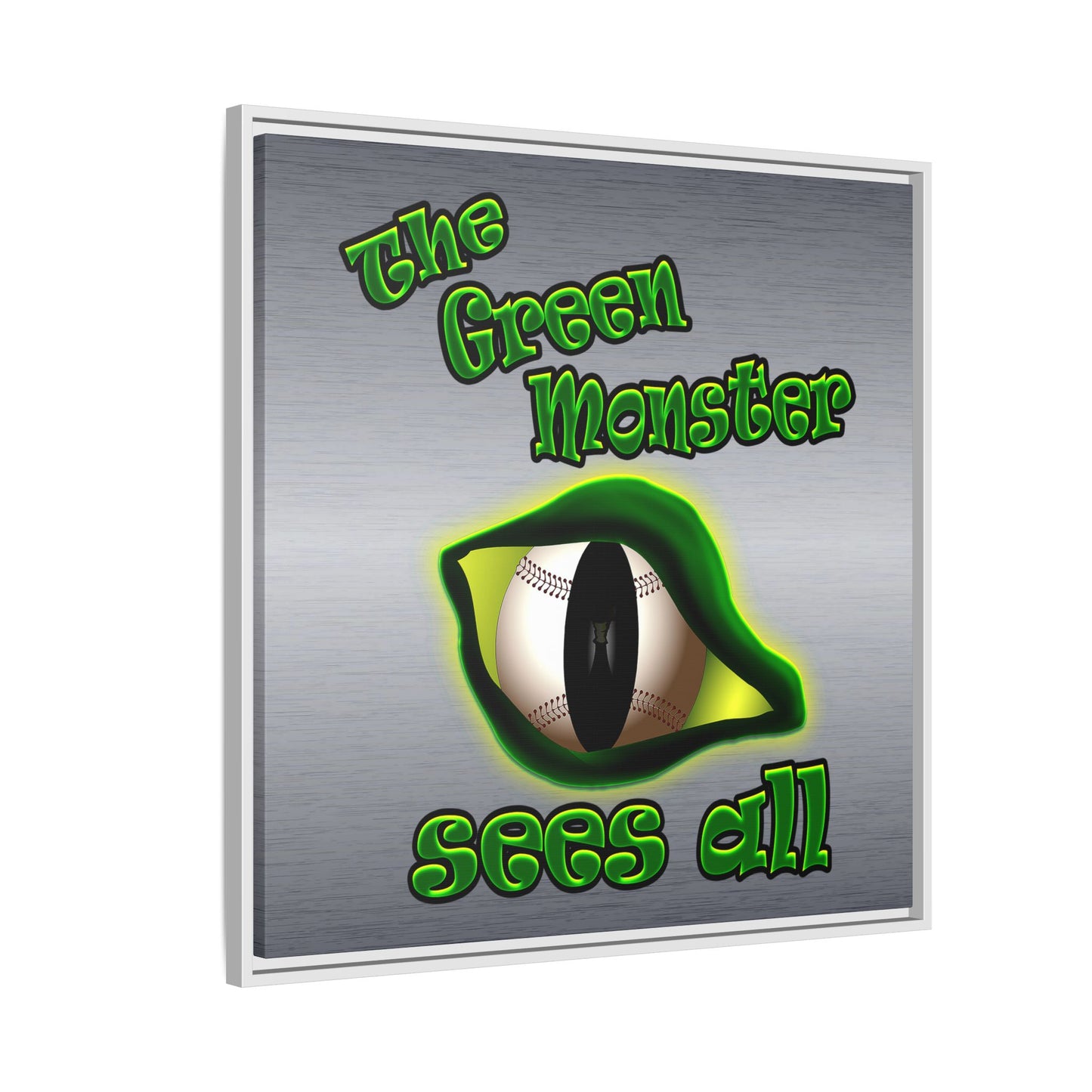 green monster - framed canvas art (brushed nickel)