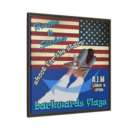 shoot for the stars - framed canvas art (dark blue)
