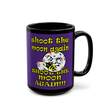 shoot the moon again - Black Mug (purple)