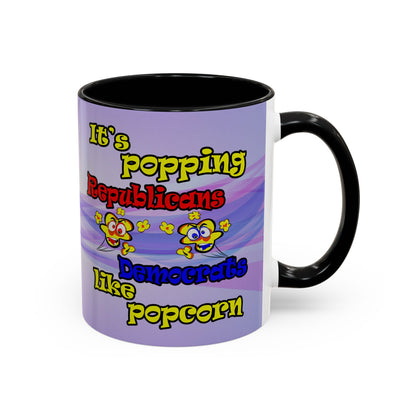 popping like popcorn - Accent Mug (light blue-pink wave)