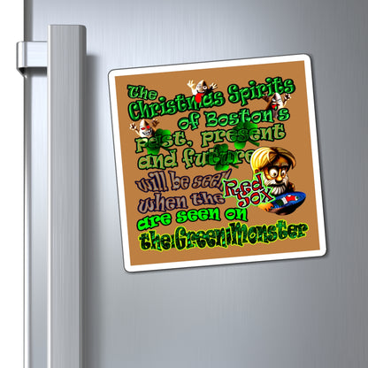 christmas spirits of boston - Magnets - (light brown)