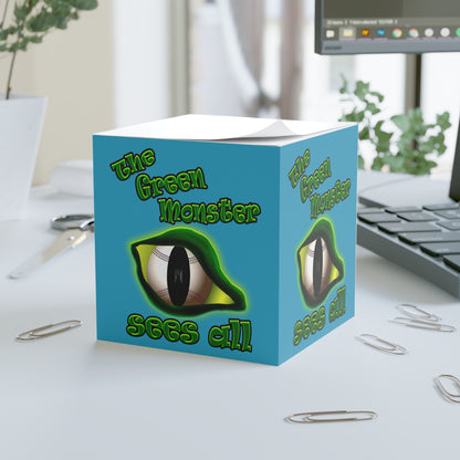 green monster - note cube (turquoise)